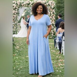 BN Zenana Premium Spring Blue Maxi Dress Various